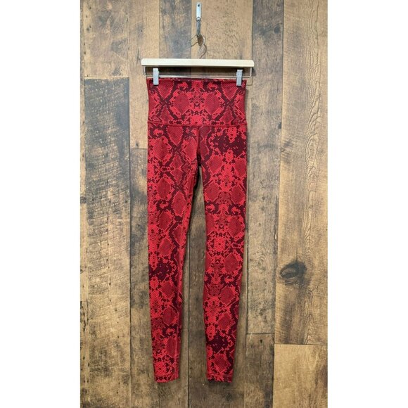 Lululemon Wunder Under Pant (Hi-Rise) *Full-On Luon Ziggy Snake Red Tid SZ 6 EUC - Picture 2 of 6